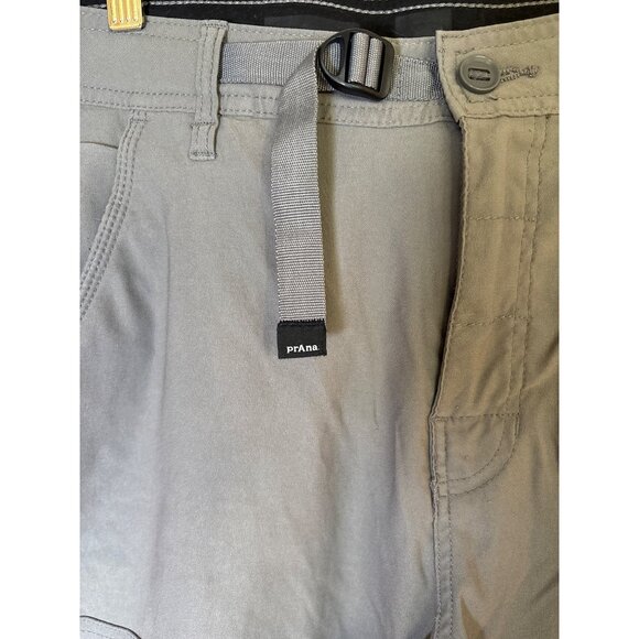 prAna Mens O/S Stretch Zion Pant II Relaxed Fit Gray Cargo Hiking Snap Pants - Picture 7 of 10